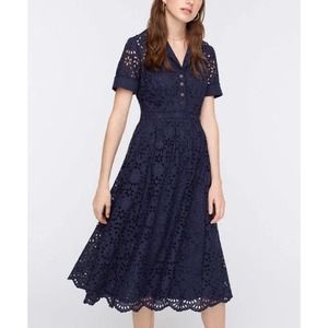 J. Crew Mahalia A-Line Dress Navy Blue Size 2